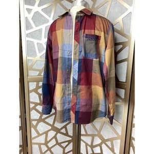 DKNY Boys (Youth) Size L LARGE 14-16 Blue  red Plaid Long Sleeved Shirt